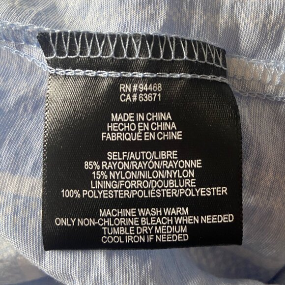 BCBG Paris Top Lined Blue & White Striped Dress Size XXL Tie Straps Side Pockets - Picture 12 of 12